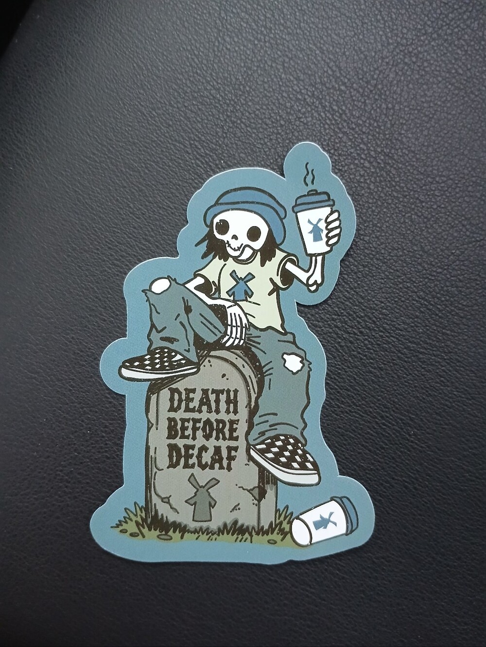 Dutch Bros Sticker October 7, 2026 "Death Before Decaf"